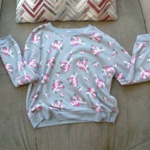 flowered sweatshirt